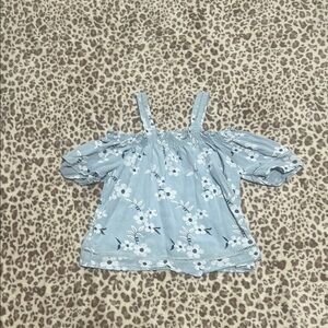 Floral Passport Blue Top